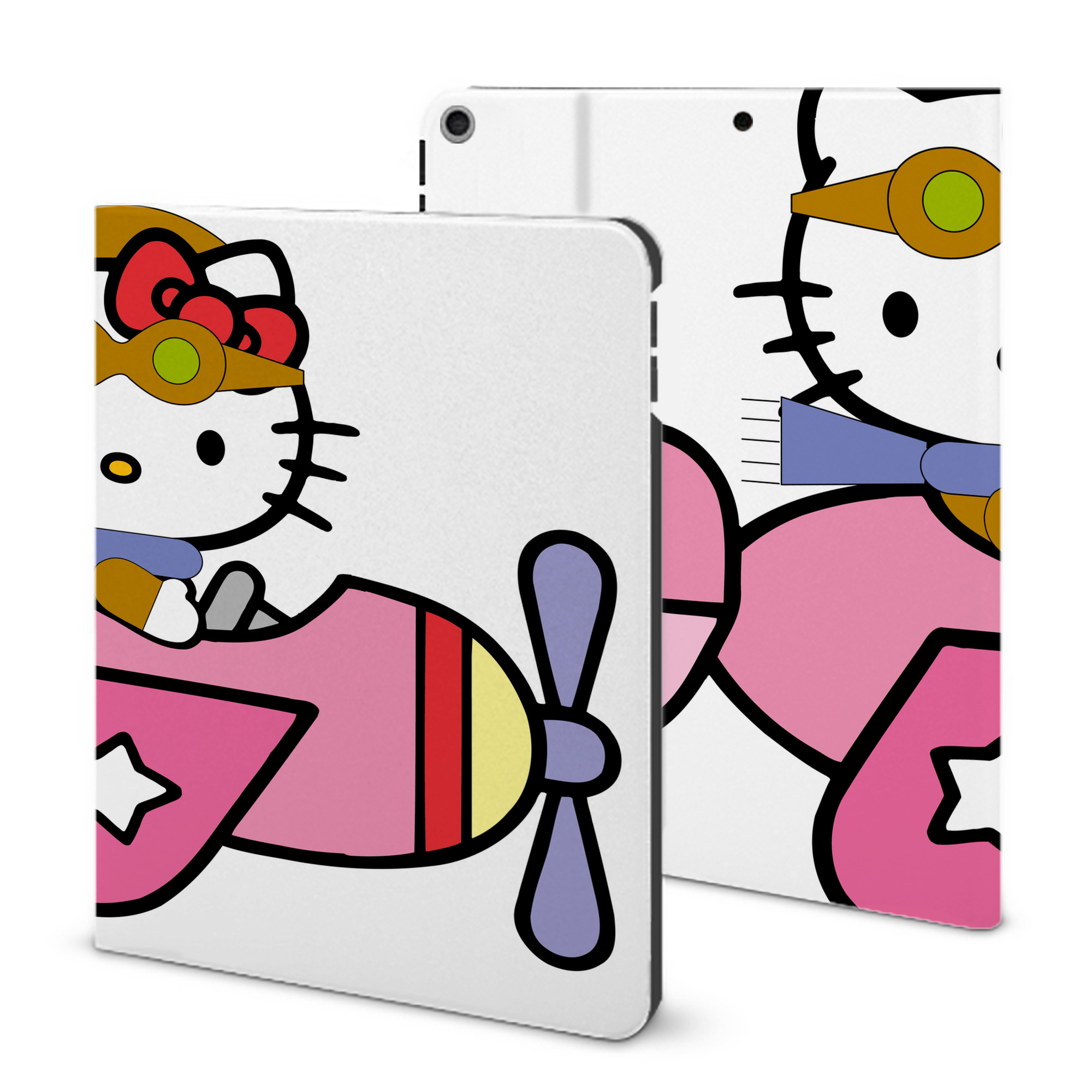 （画像用） Hello Kitty ハローキティ IPad ケース ブック型 PUレザー TPU 耐衝撃 軽量 薄型 ペン収納なし 全面保護 IPad 各モデル対応